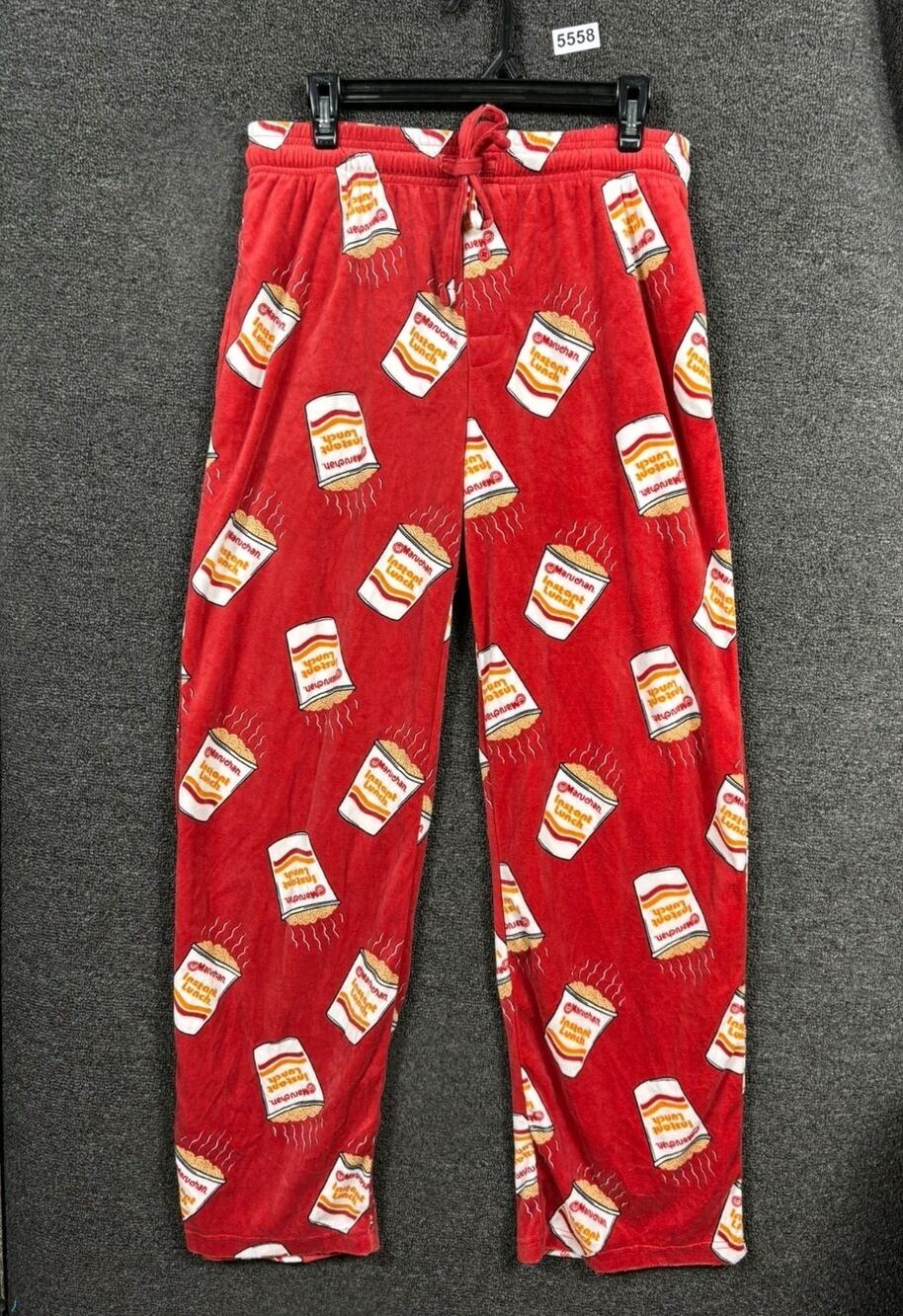 Maruchan Ramen Noodle Instant All Over Pajama Bottoms Lounge Pants Unisex M Red